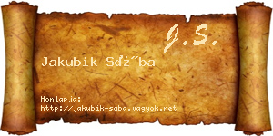 Jakubik Sába névjegykártya